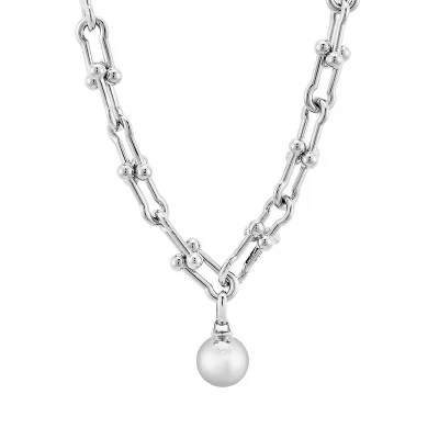 Платиновые ожерелья с подвеской из одного жемчуга для женщин, 86 г